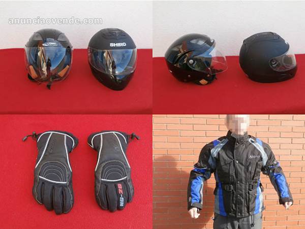 Vendo cascos guantes y cazadora termica 1