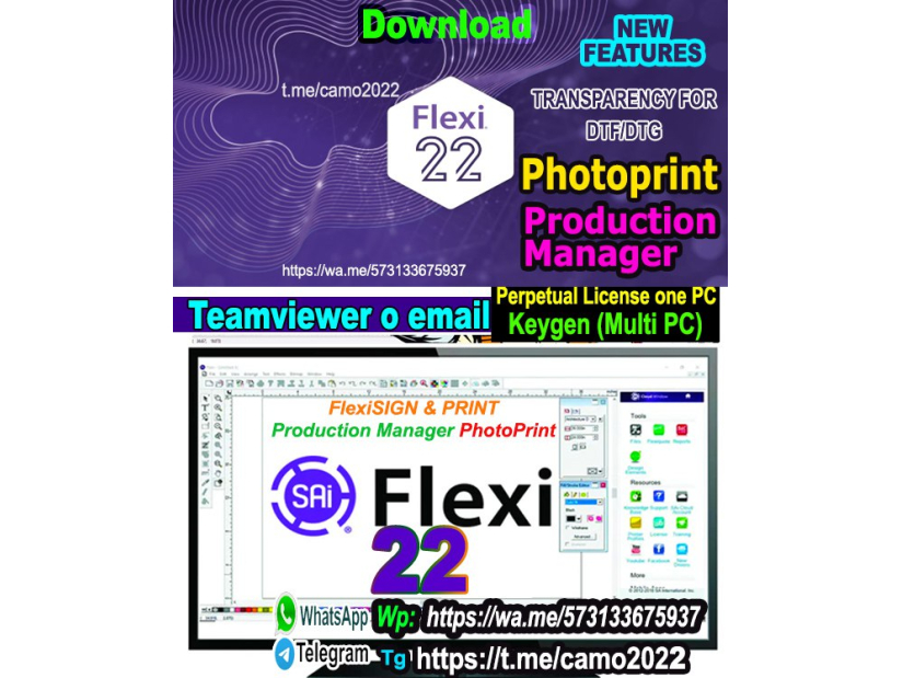 Software rip flexisign , printing and cutting software, cadlink, 1