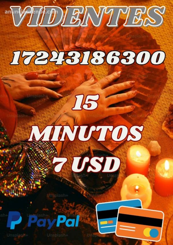 Tarot y vidente barato 15 min 7 USD 1