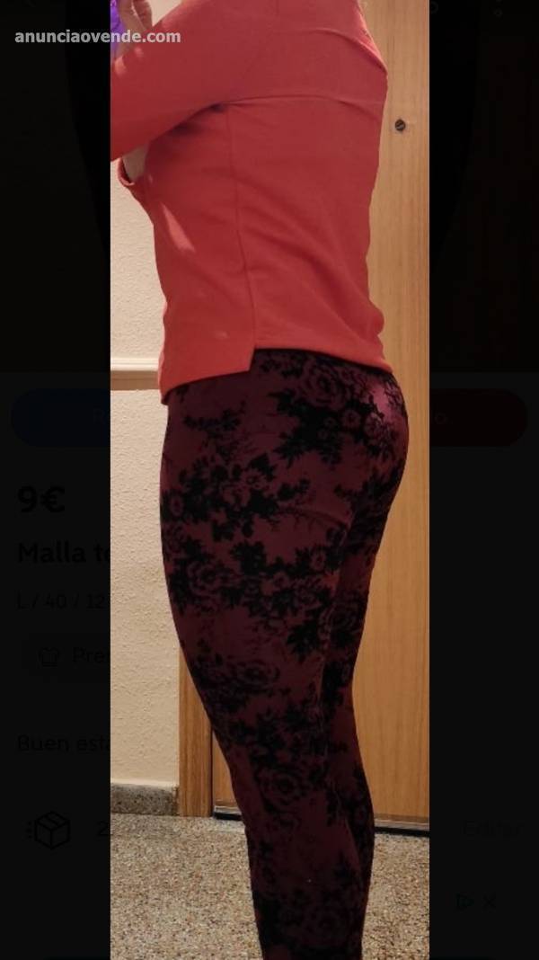 Leggins terciopelo burdeos estampado  4